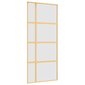 Stumdomos durys auksinės 90x205cm stiklas ir aliuminis 155194 kaina ir informacija | Vidaus durys | pigu.lt