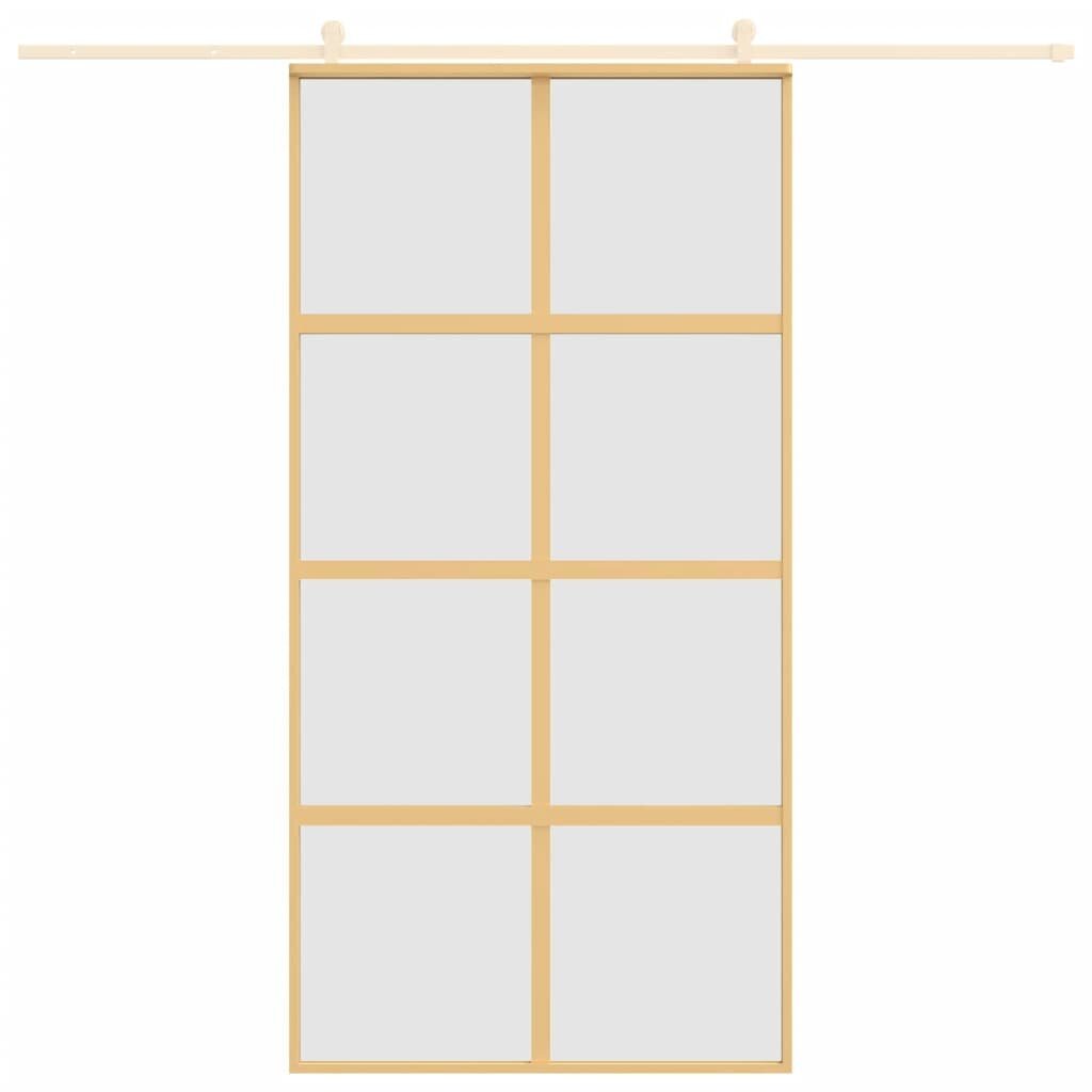 Stumdomos durys auksinės 102,5x205cm stiklas/aliuminis 155189 kaina ir informacija | Vidaus durys | pigu.lt