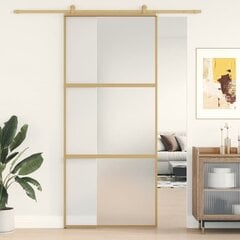 Stumdomos durys auksinės 90x205cm stiklas ir aliuminis 155152 kaina ir informacija | Vidaus durys | pigu.lt