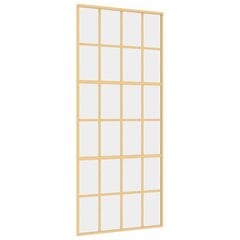 Stumdomos durys auksinės 90x205cm stiklas ir aliuminis 155173 kaina ir informacija | Vidaus durys | pigu.lt