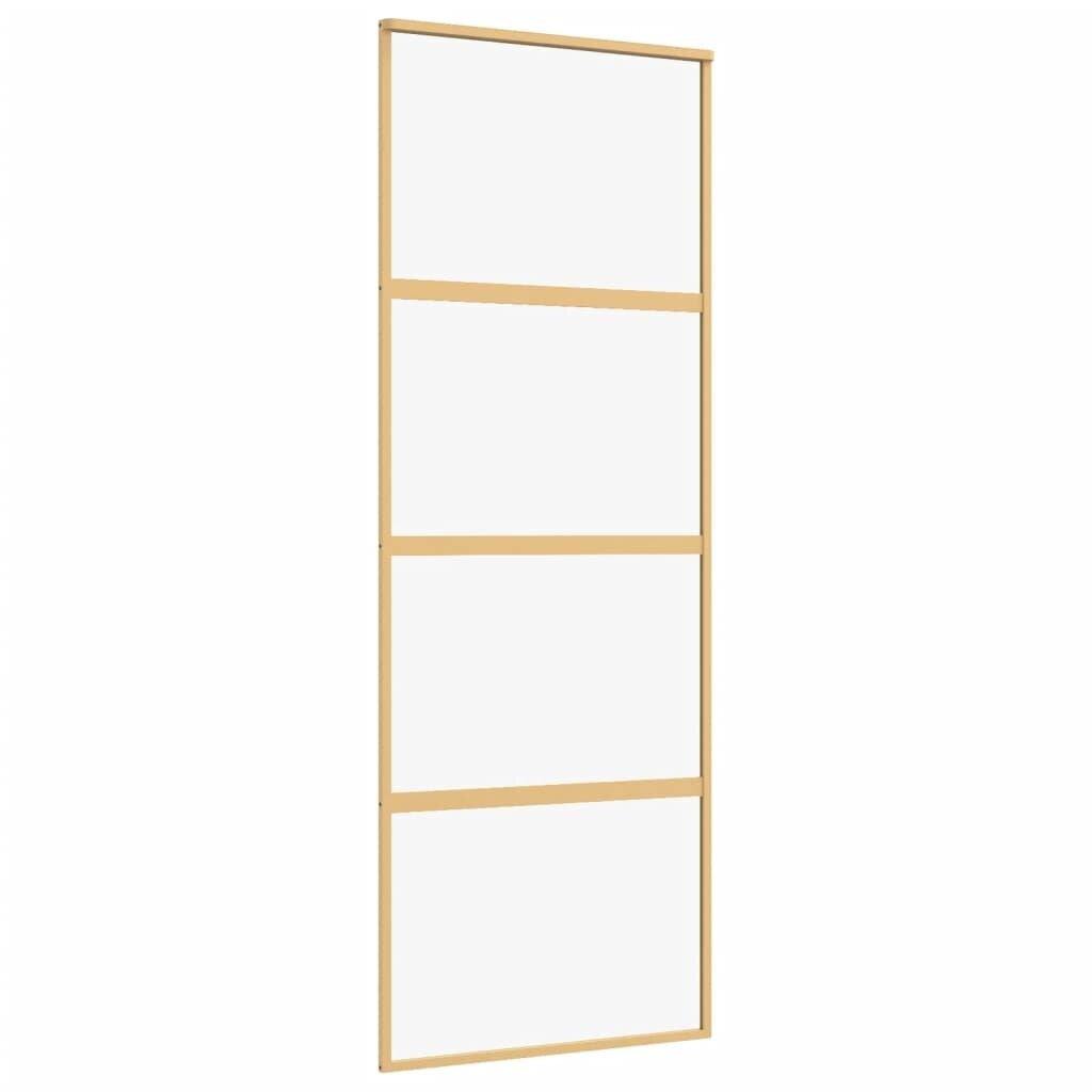 Stumdomos durys auksinės 76x205cm stiklas ir aliuminis 155178 цена и информация | Vidaus durys | pigu.lt