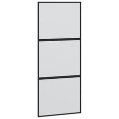 Stumdomos durys juodos 90x205cm grūdintas stiklas/aliuminis 155199 цена и информация | Межкомнатные двери | pigu.lt