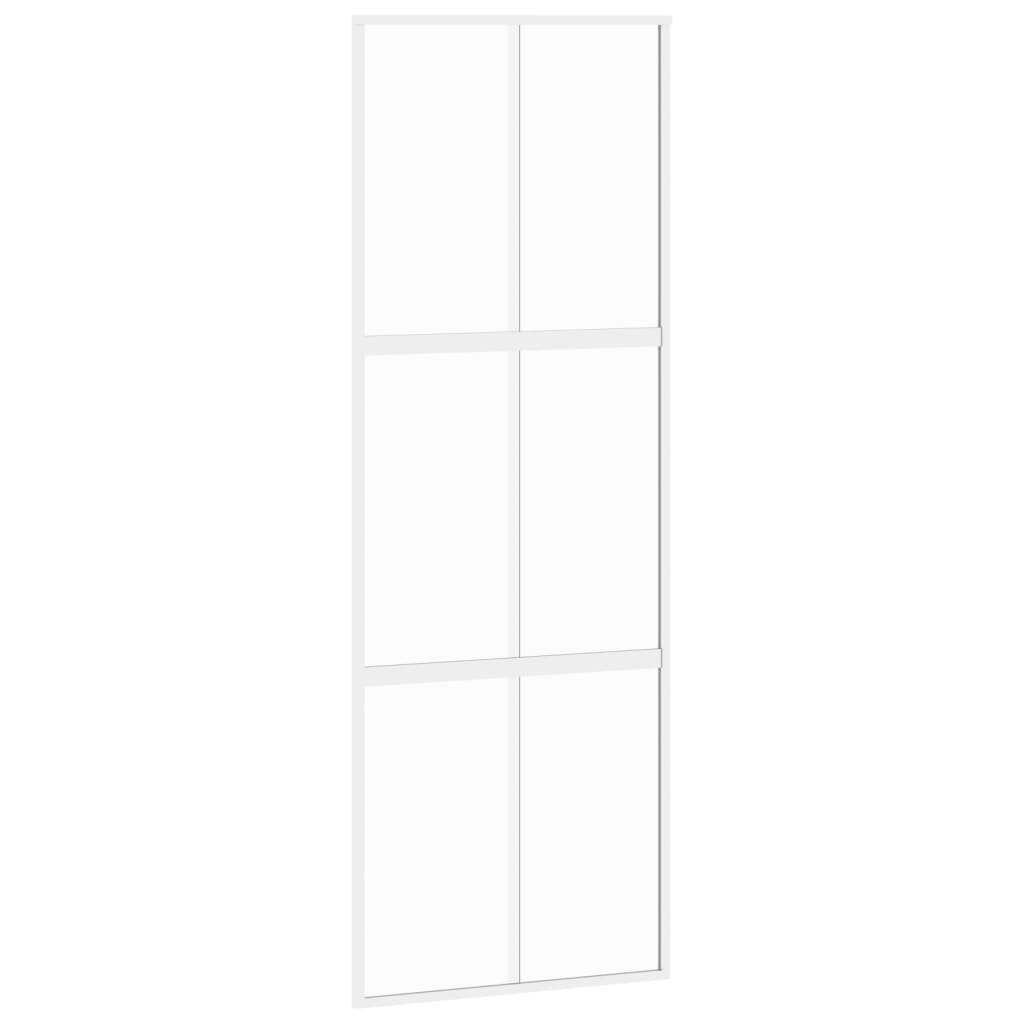 Stumdomos durys baltos 76x205cm grūdintas stiklas/aliuminis 155216 kaina ir informacija | Vidaus durys | pigu.lt