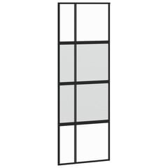 Stumdomos durys juodos 76x205cm grūdintas stiklas/aliuminis 155228 kaina ir informacija | Vidaus durys | pigu.lt