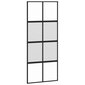 Stumdomos durys juodos 90x205cm grūdintas stiklas/aliuminis 155223 kaina ir informacija | Vidaus durys | pigu.lt
