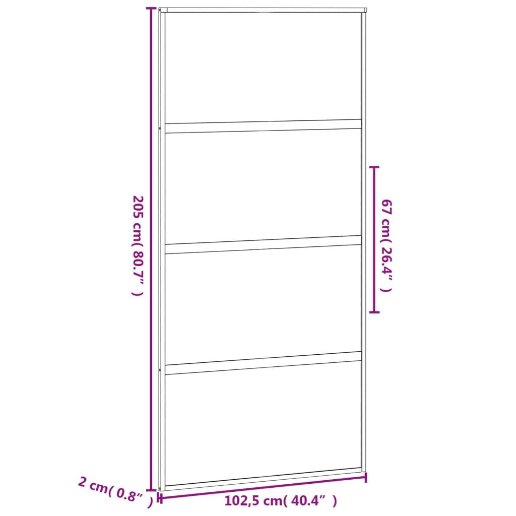 Stumdomos durys juodos 102,5x205cm stiklas ir aliuminis 155221 kaina ir informacija | Vidaus durys | pigu.lt