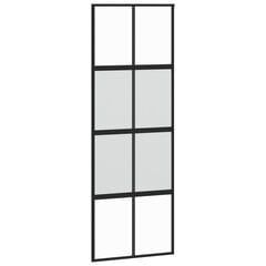 Stumdomos durys juodos 76x205cm grūdintas stiklas/aliuminis 155222 kaina ir informacija | Vidaus durys | pigu.lt