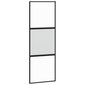 Stumdomos durys juodos 76x205cm grūdintas stiklas/aliuminis 155201 kaina ir informacija | Vidaus durys | pigu.lt