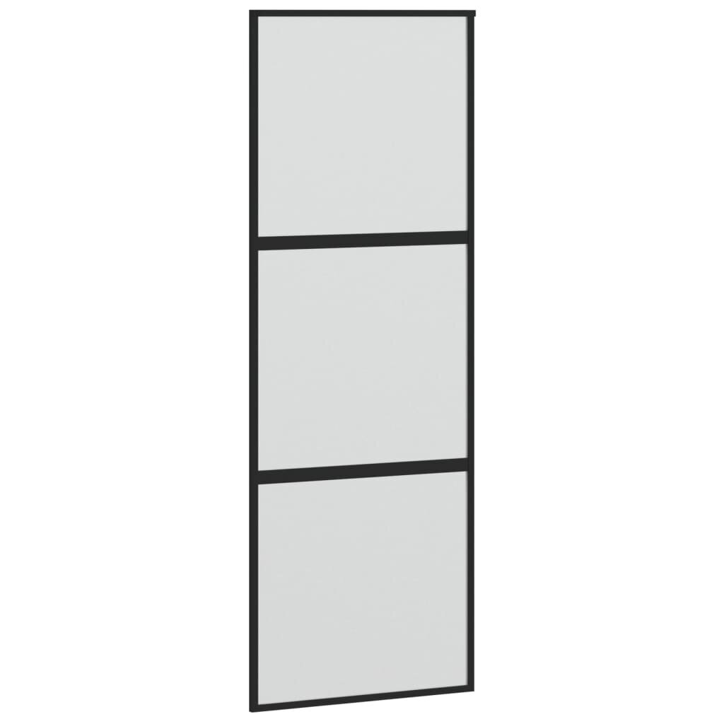 Stumdomos durys juodos 76x205cm grūdintas stiklas/aliuminis 155198 kaina ir informacija | Vidaus durys | pigu.lt