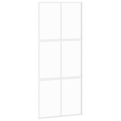 Stumdomos durys baltos 90x205cm grūdintas stiklas/aliuminis 155217 kaina ir informacija | Vidaus durys | pigu.lt