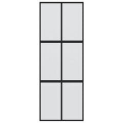 Stumdomos durys juodos 90x205cm grūdintas stiklas/aliuminis 155208 цена и информация | Межкомнатные двери | pigu.lt