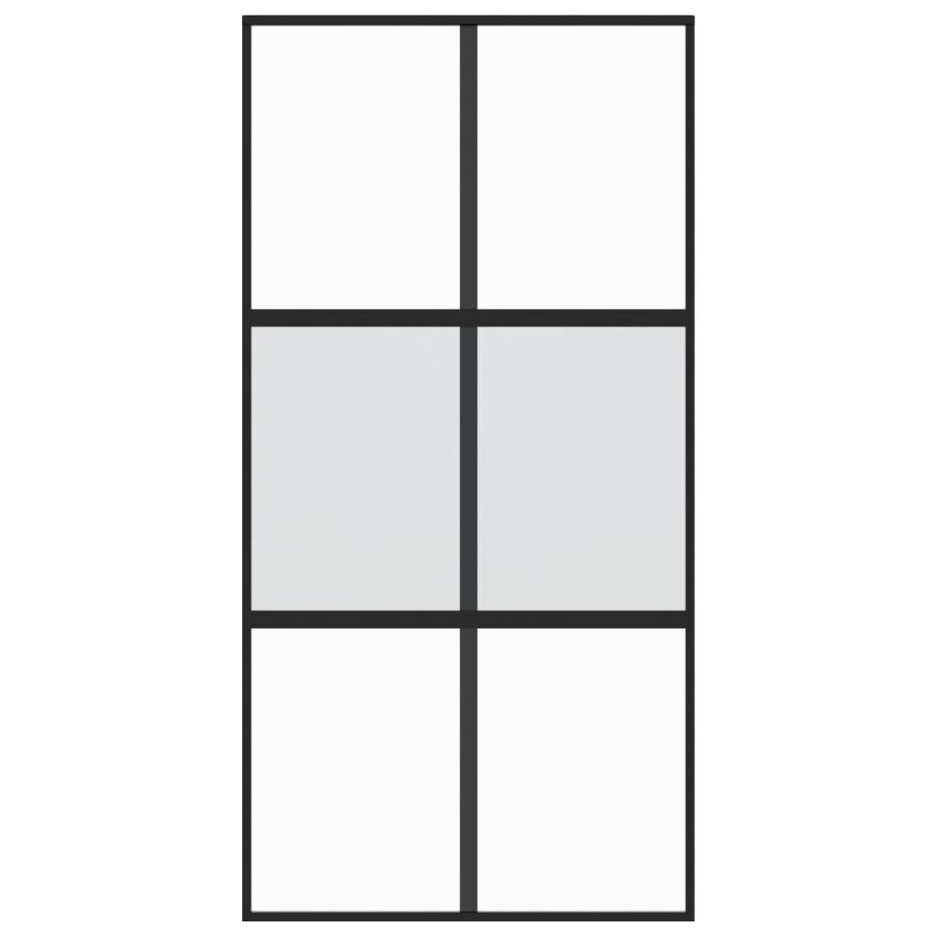 Stumdomos durys juodos 102,5x205cm stiklas ir aliuminis 155212 цена и информация | Vidaus durys | pigu.lt