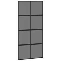 Stumdomos durys juodos 102,5x205cm stiklas ir aliuminis 155227 цена и информация | Межкомнатные двери | pigu.lt