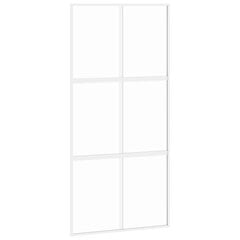 Stumdomos durys baltos 102,5x205cm stiklas ir aliuminis 155218 kaina ir informacija | Vidaus durys | pigu.lt