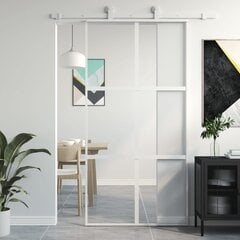 Stumdomos durys baltos 102,5x205cm stiklas ir aliuminis 155218 kaina ir informacija | Vidaus durys | pigu.lt