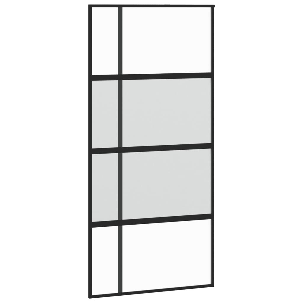 Stumdomos durys juodos 102,5x205cm stiklas ir aliuminis 155230 kaina ir informacija | Vidaus durys | pigu.lt