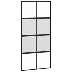 Stumdomos durys juodos 102,5x205cm stiklas ir aliuminis 155224 kaina ir informacija | Vidaus durys | pigu.lt