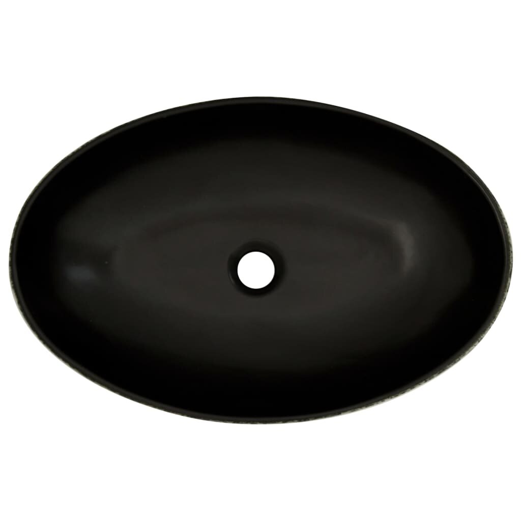 Praustuvas ant stalviršio juodas/mėlynas keramika ovalus kaina ir informacija | Praustuvai | pigu.lt