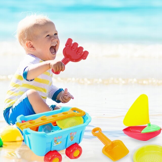 Vežimėlio ir smėlio žaislų rinkinys MalPlay цена и информация | Vandens, smėlio ir paplūdimio žaislai | pigu.lt