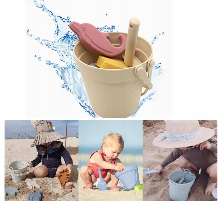 Silikoninių smėlio žaislų rinkinys kaina ir informacija | Vandens, smėlio ir paplūdimio žaislai | pigu.lt