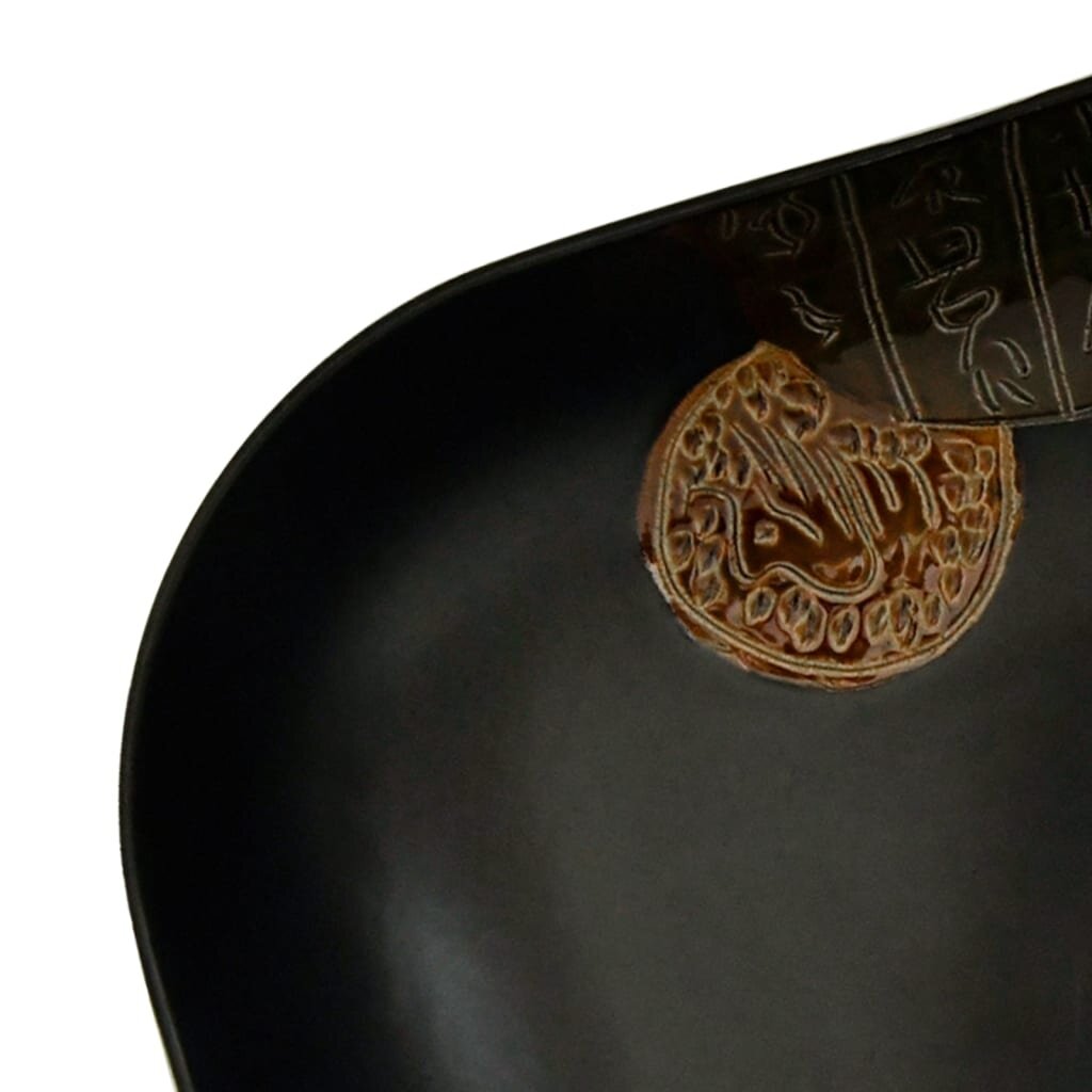 Praustuvas ant stalviršio juodas 48x37,5x13,5cm keramika kaina ir informacija | Praustuvai | pigu.lt