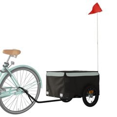 Krovininė dviračio priekaba VidaXl, juoda цена и информация | Прицепы для велосипеда | pigu.lt
