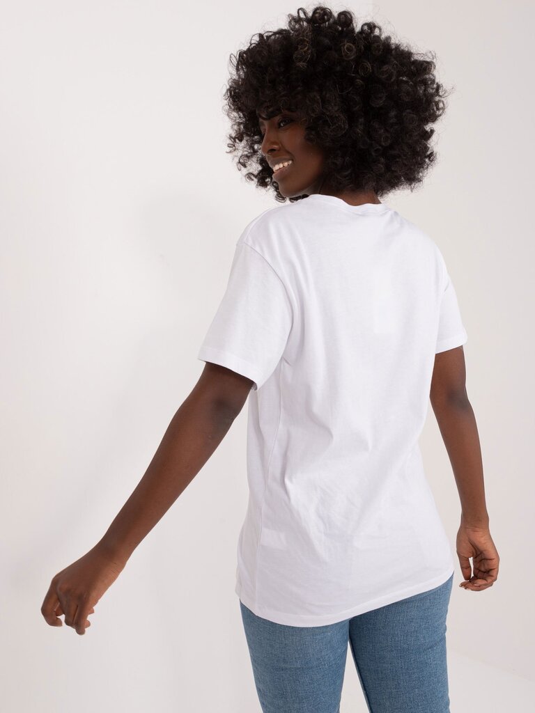 Marškinėliai moterims 848307608, balti цена и информация | Marškinėliai moterims | pigu.lt