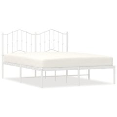 Metalinis lovos rėmas su galvūgaliu, baltos spalvos, 140x200cm kaina ir informacija | Lovos | pigu.lt