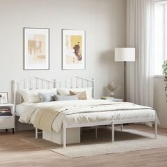 Metalinis lovos rėmas su galvūgaliu, baltos spalvos, 160x200cm цена и информация | Кровати | pigu.lt