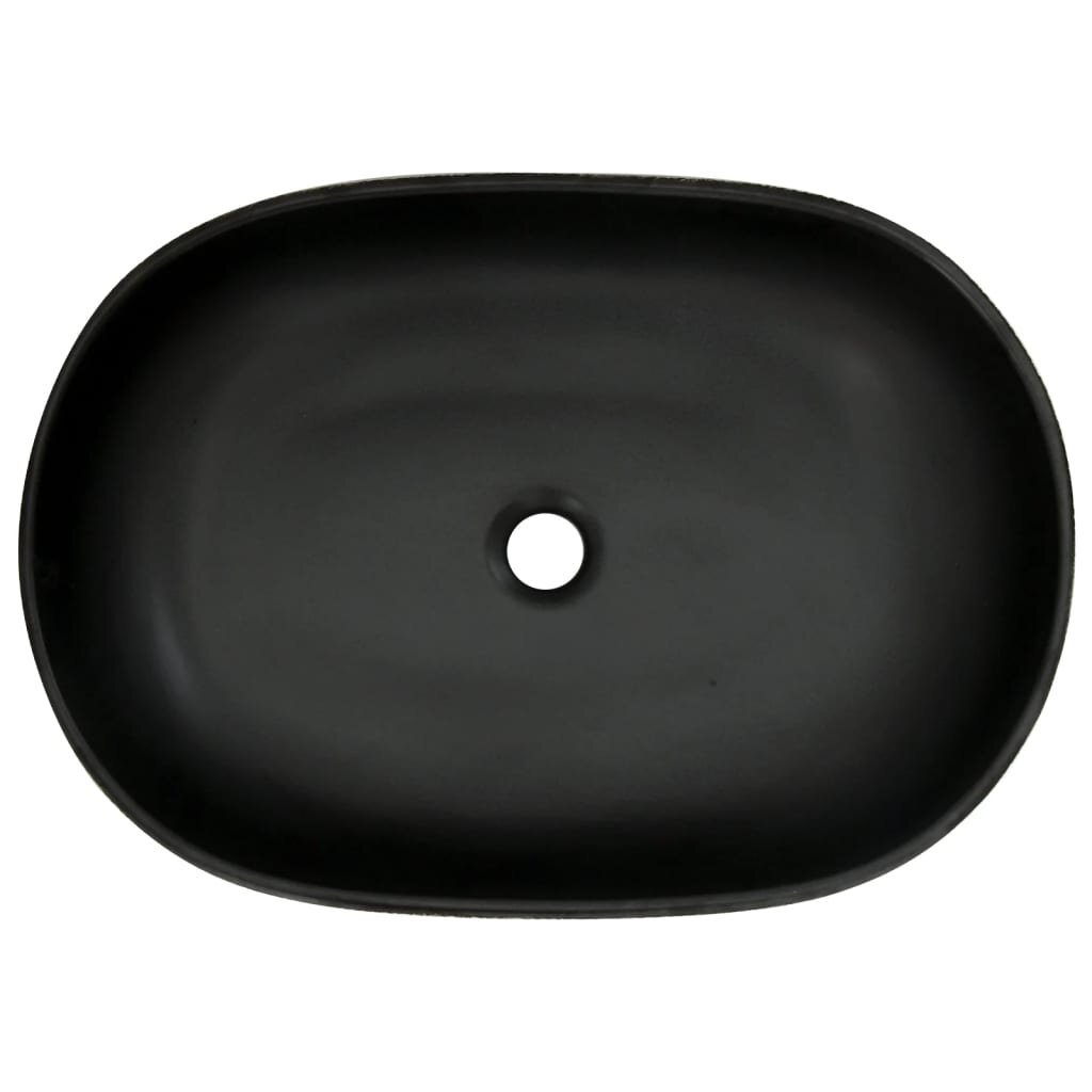 Praustuvas juodas ir mėlynas 59x40x14cm keramika ovalus kaina ir informacija | Praustuvai | pigu.lt