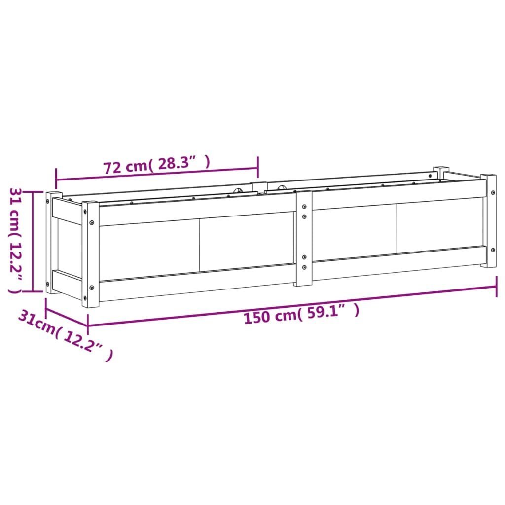 Sodo lovelis, 150x31x31 cm kaina ir informacija | Loveliai | pigu.lt