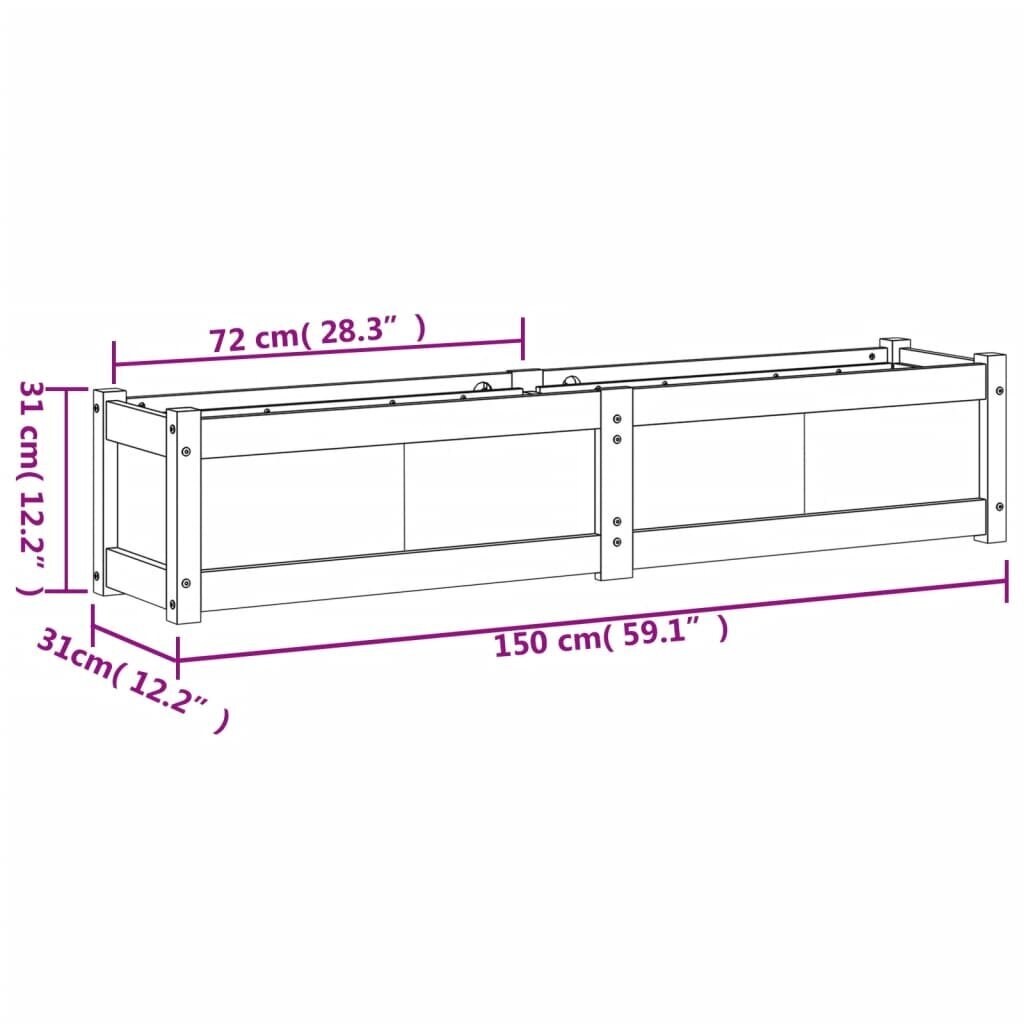 Sodo lovelis, 150x31x31 cm kaina ir informacija | Loveliai | pigu.lt