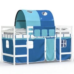 Aukšta vaikiška lova su tuneliu, mėlyna, 90x190cm, pušis kaina ir informacija | Lovos | pigu.lt