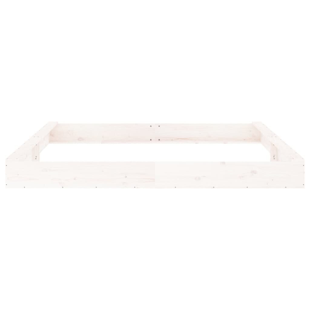 Kvadratinė smėlio dėžė su sėdynėmis vidaXL, balta, 200x200x20 cm цена и информация | Smėlio dėžės, smėlis | pigu.lt