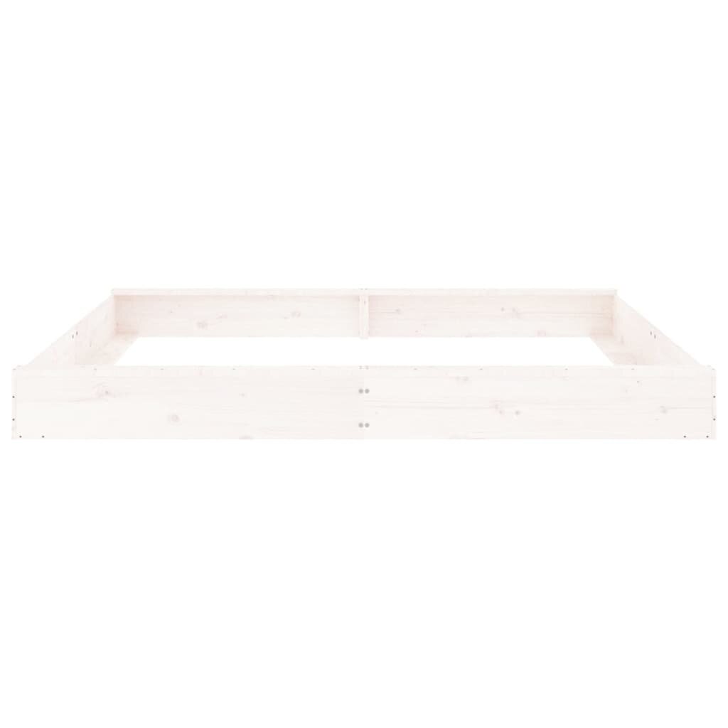 Kvadratinė smėlio dėžė su sėdynėmis vidaXL, balta, 200x200x20 cm kaina ir informacija | Smėlio dėžės, smėlis | pigu.lt