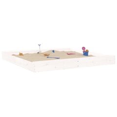 Kvadratinė smėlio dėžė su sėdynėmis vidaXL, balta, 200x200x20 cm kaina ir informacija | Smėlio dėžės, smėlis | pigu.lt
