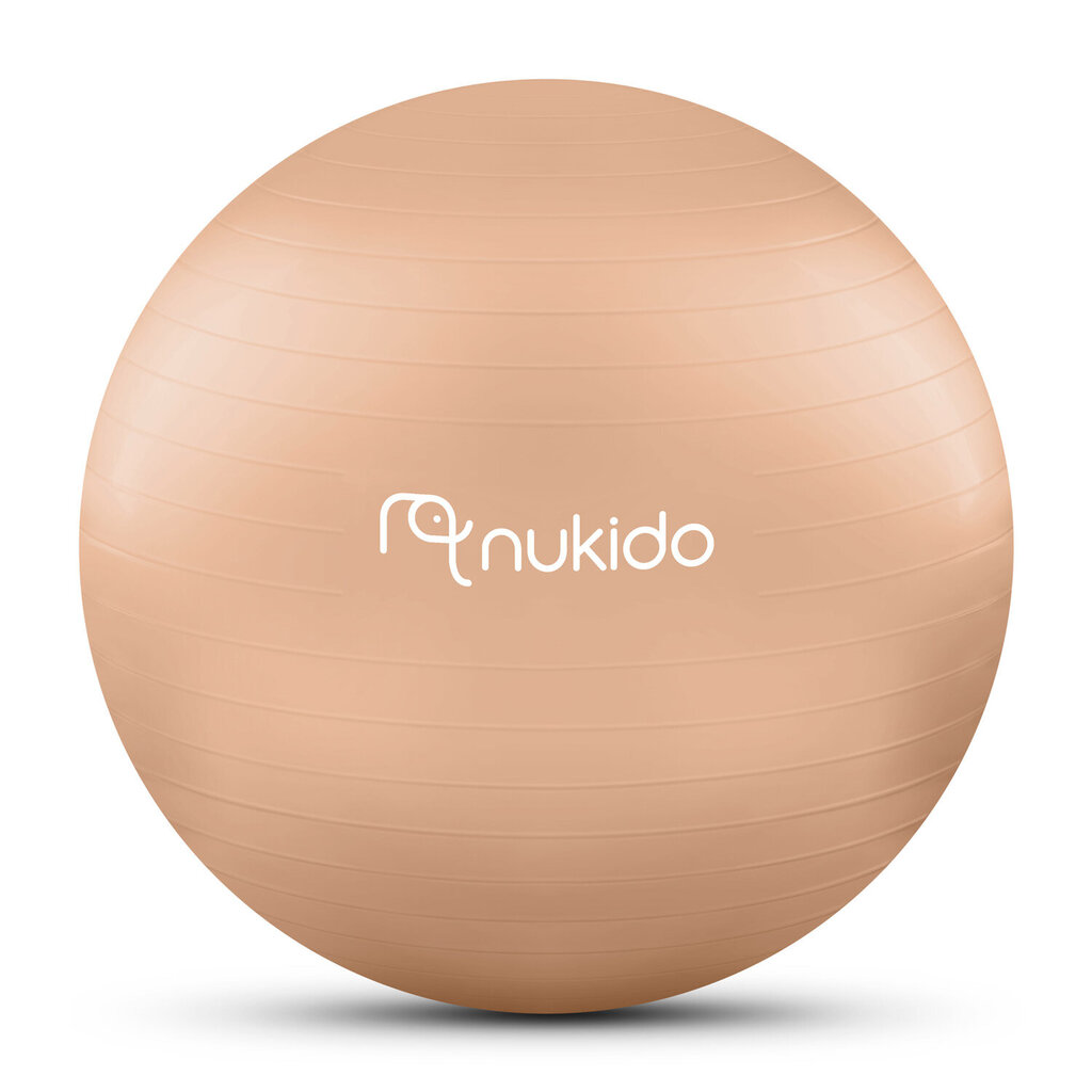 Gimnastikos kamuolys su pompa Nukido NS-951, 65cm, rudas kaina ir informacija | Gimnastikos kamuoliai | pigu.lt