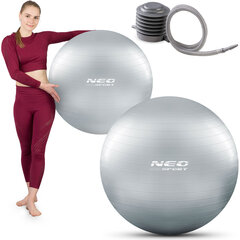 Gimnastikos kamuolys su pompa Neo Sport NS-952, 75 cm, pilkas цена и информация | Гимнастические мячи | pigu.lt