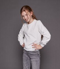 Megztinis mergaitėms Hailys, baltas kaina ir informacija | Megztiniai, bluzonai, švarkai mergaitėms | pigu.lt
