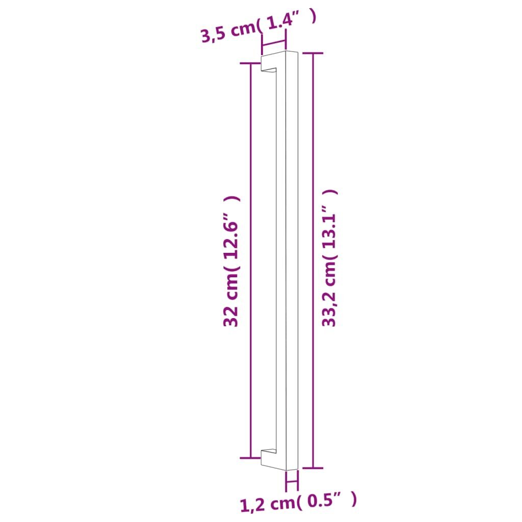 Spintelės rankenėlė vidaXL, 320 mm, juoda цена и информация | Baldų rankenėlės | pigu.lt