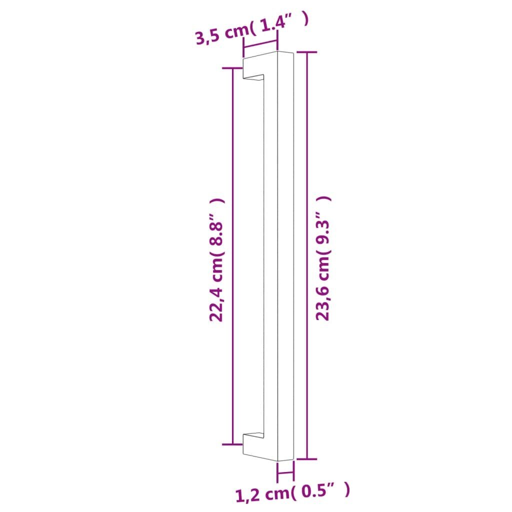 Spintelės rankenėlė vidaXL, 224 mm, juoda kaina ir informacija | Baldų rankenėlės | pigu.lt