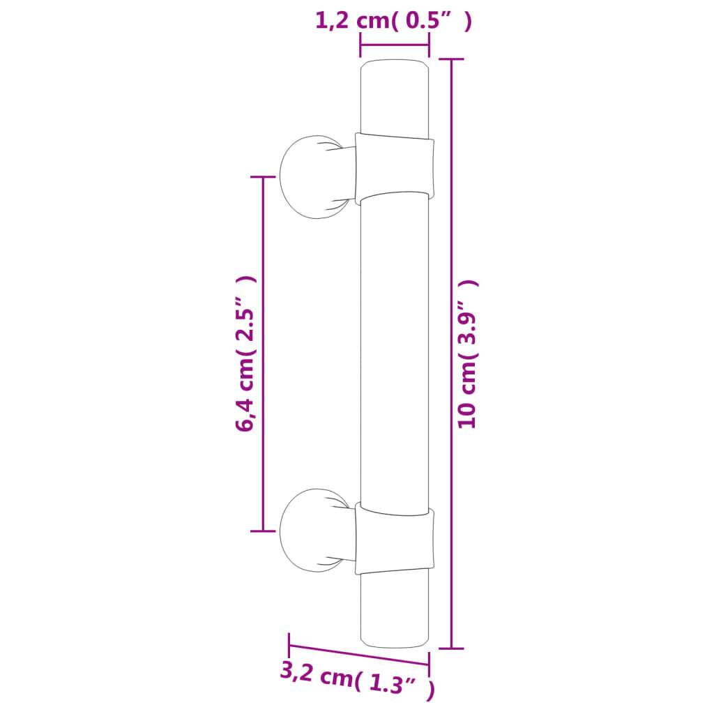 Spintelės rankenėlė vidaXL, 64 mm, juoda цена и информация | Baldų rankenėlės | pigu.lt
