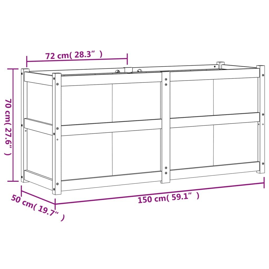 Sodo lovelis, 150x50x70 cm kaina ir informacija | Loveliai | pigu.lt