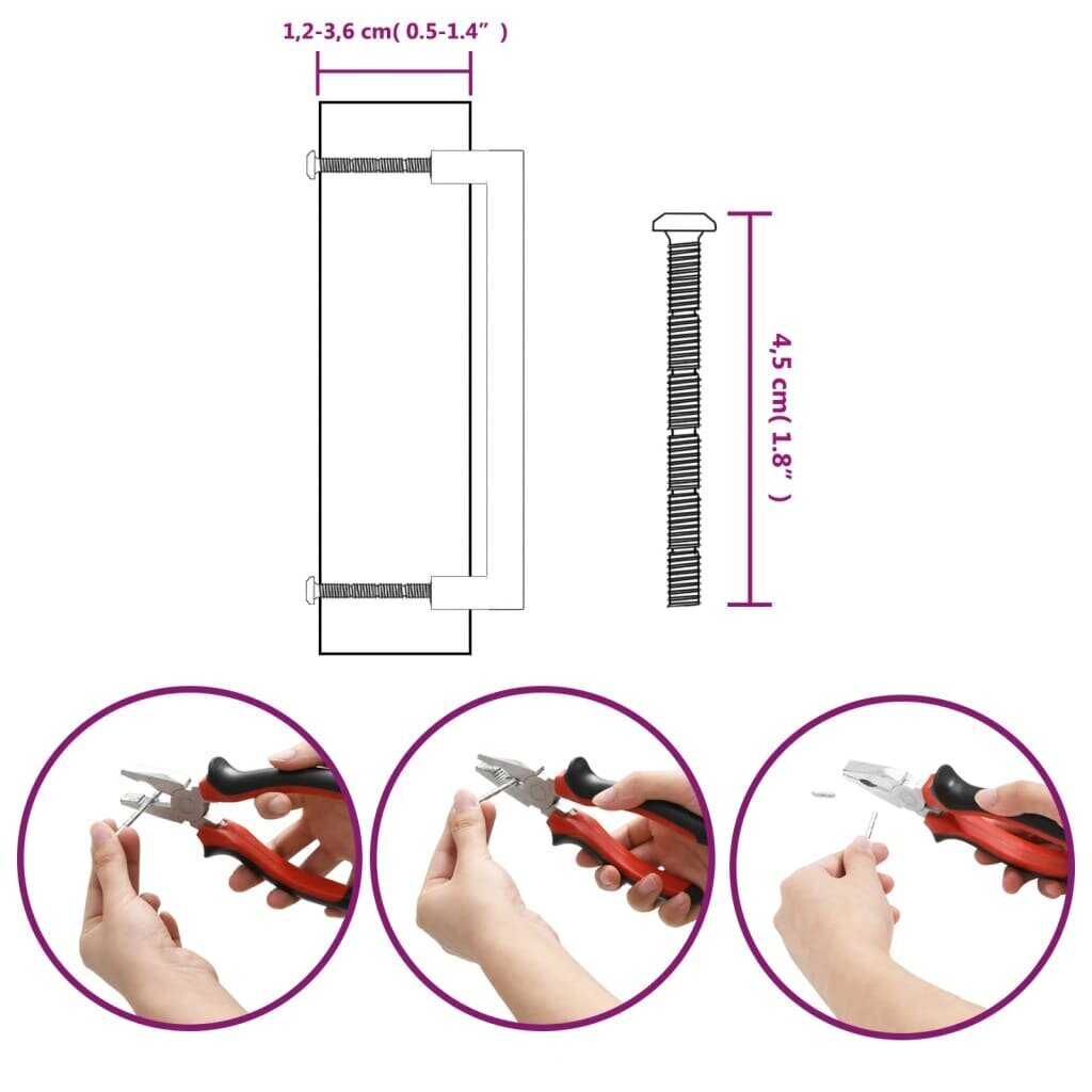 Spintelės rankenėlė vidaXL, 160 mm, sidabrinė цена и информация | Baldų rankenėlės | pigu.lt