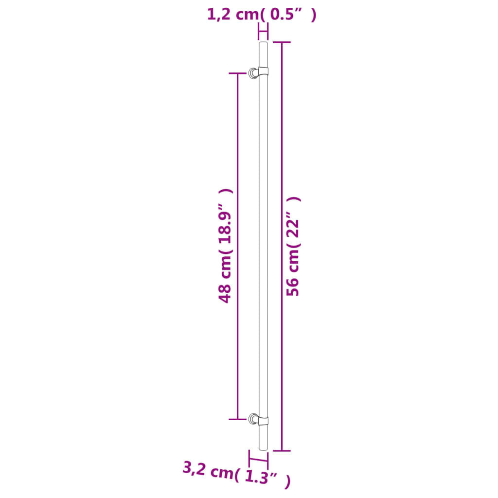 Spintelės rankenėlė vidaXL, 480 mm, juoda цена и информация | Baldų rankenėlės | pigu.lt