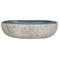 Praustuvas smėlio ir mėlynas 59x40x14cm keramika ovalus kaina ir informacija | Praustuvai | pigu.lt