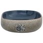 Praustuvas smėlio ir mėlynas 59x40x14cm keramika ovalus kaina ir informacija | Praustuvai | pigu.lt
