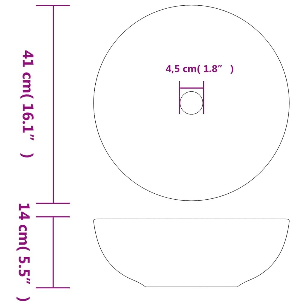 Praustuvas ant stalviršio 41x14cm keramika kaina ir informacija | Praustuvai | pigu.lt