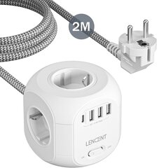 Prailgintuvas Lencent Power Cube 8in1 2m kaina ir informacija | Prailgintuvai | pigu.lt