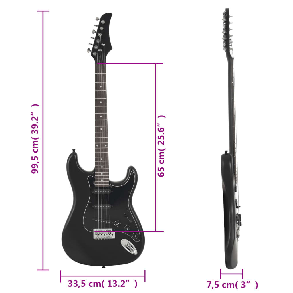 Elektrinė gitara su dėklu VidaXL 4/4 39 kaina ir informacija | Gitaros | pigu.lt